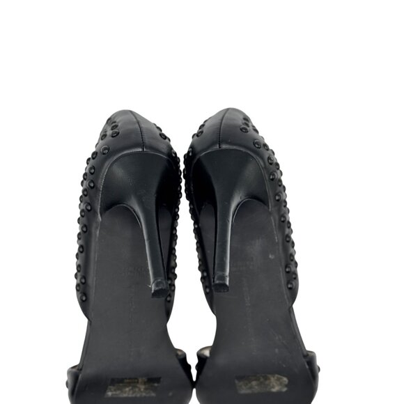 French Connection Size 8.5 Shoes Womens Black Studded Pointed-Toe High Heels - Picture 5 of 16